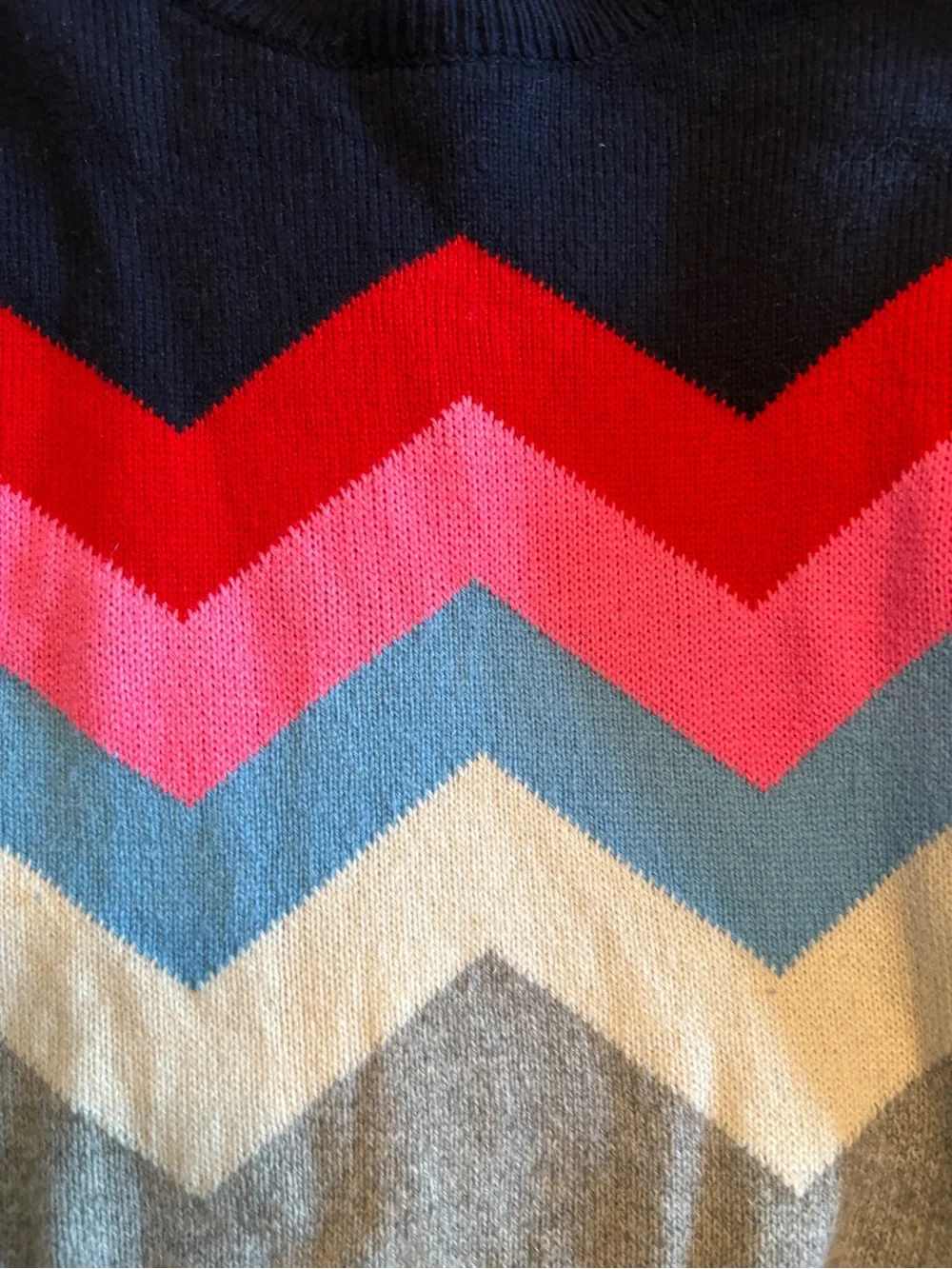Mini Boden girl’s Multicolor Thick Chevron Knit Sweater size 5-6
